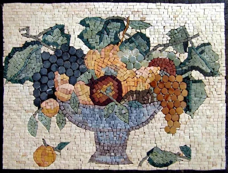 Nature morte aux fruits - Bol à fruits en mosaïque | Mozaïco