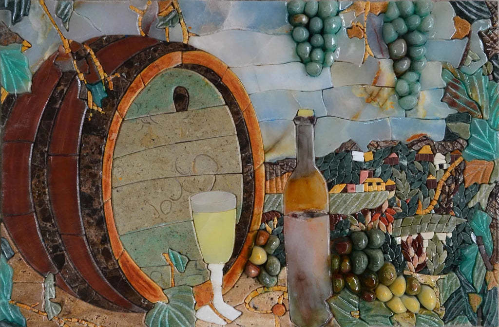 Campagne Winery I - Oeuvre de mosaïque 3D | Nourriture et boisson | Mozaïco