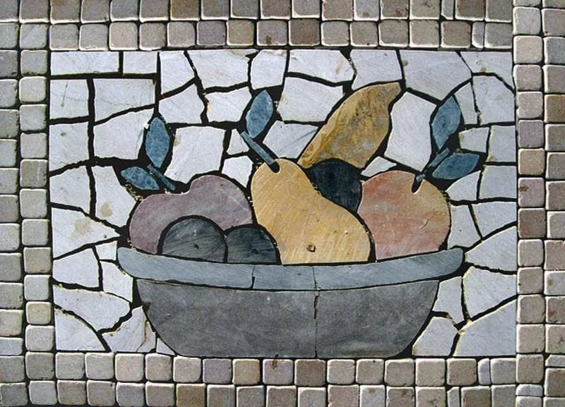 Cosecha de invierno I - Frutero de mosaico de pétalos | Alimentos y Bebidas | Mozaico