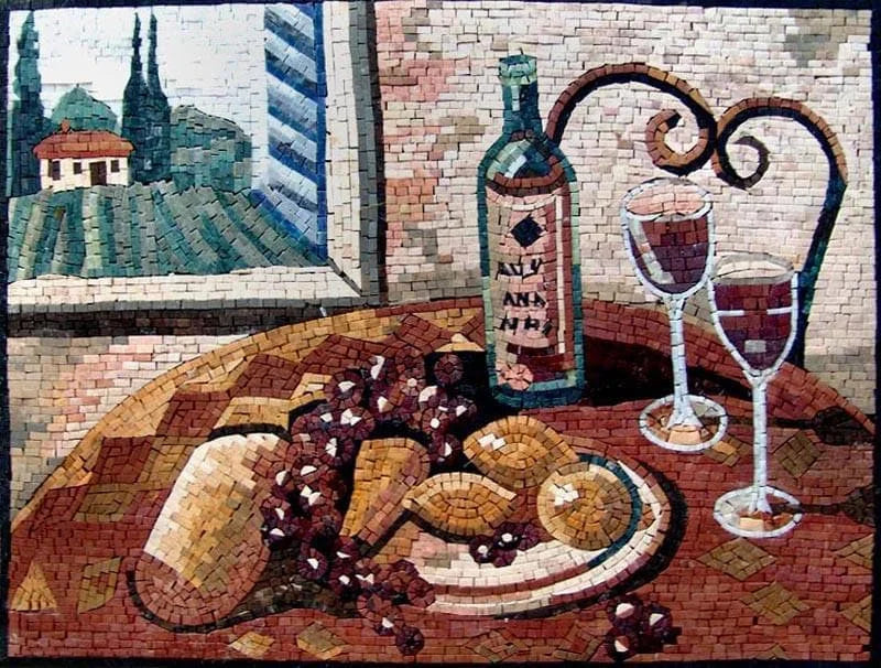 Frutta e Vino - Design de Mosaico | Alimentos e Bebidas | mosaico