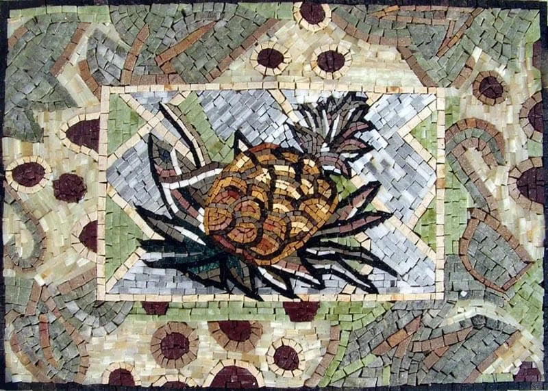 Granada - Design de mosaico de frutas de abacaxi | Alimentos e Bebidas | mosaico
