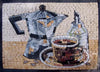 Moka Pot - Obra de mosaico de café | Alimentos y Bebidas | Mozaico