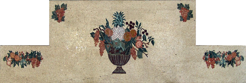 Backsplash de cozinha em mosaico - padrão de flores