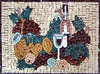Backsplash abstrato de mosaico de frutas e vinhos | Alimentos e Bebidas | mosaico