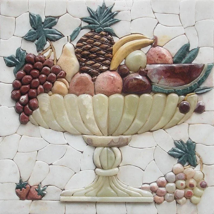 Мозаичная ваза с фруктами, рай для любителей фруктов
