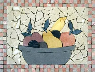 Зимний урожай - Ваза с фруктами из мозаики из лепестков | Еда и напитки | Мозаико