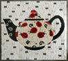 Placa para salpicaduras de cocina de mosaico - Tetera