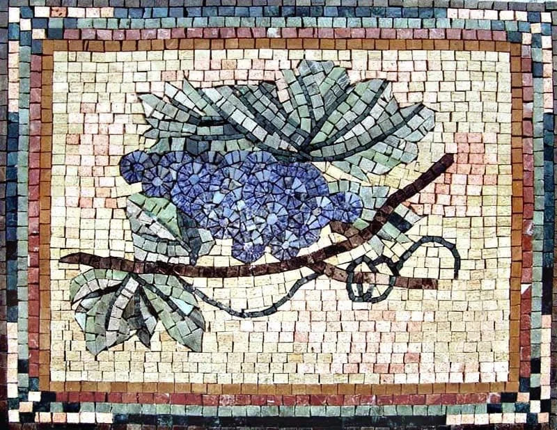 Patrones de mosaico: uvas azules