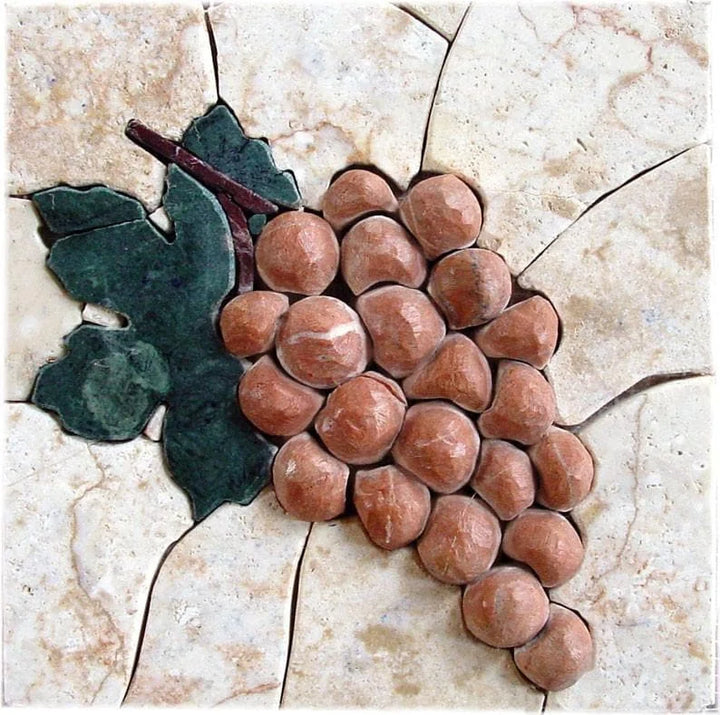 Hochrote Trauben - 3D-Mosaik-Frucht | Essen und Trinken | Mozaico