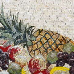 Exotic Fruits Still Life - Marble Mosaic Patterns - Mesh Backing