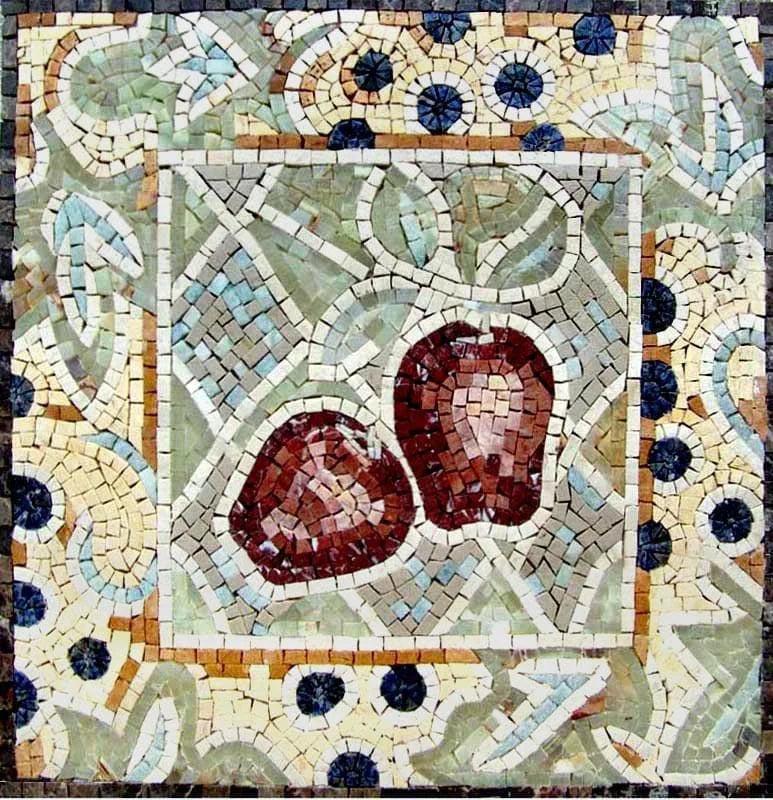 Patrones de mosaico: manzanas rojas