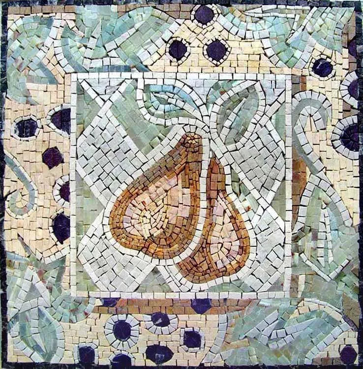 Patrones de mosaico: peras amarillas