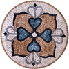 Mosaico de medallón geométrico de flor de 4 pétalos