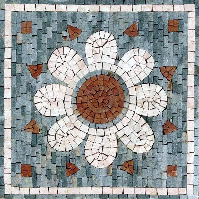 Abstract Mosaic Artwork- Daisy Flower