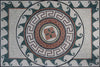 Mosaico antigo - formas geométricas e ondas gregas