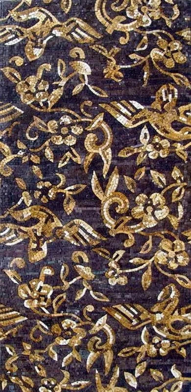 Mosaïque de conception de motif de feuilles bouclées Arabesque
