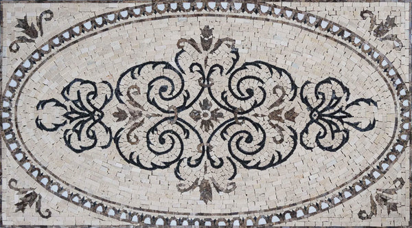 Arabesque Marble Rug - Inspired Mosaic - Mesh Backing