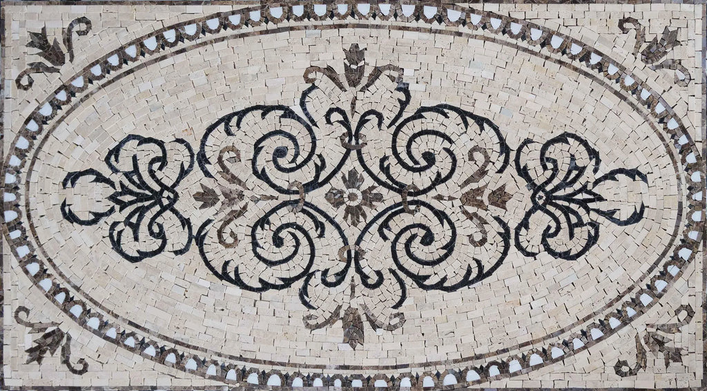 Мозаика в стиле арабески из мраморного ковра