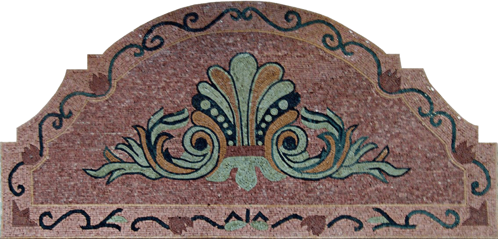 Forma arqueada com design floral verde Mosaic