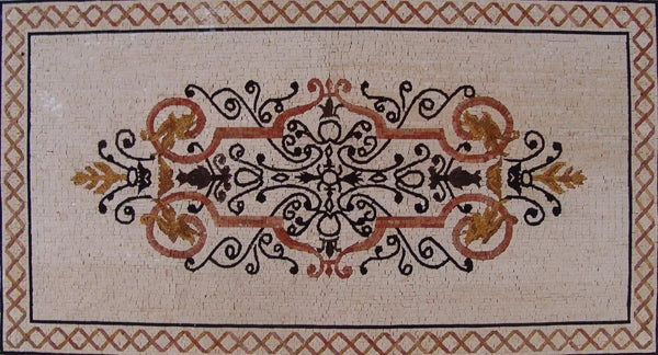 Area Rug Mosaic - Ceiba Crimson - Mesh Backing