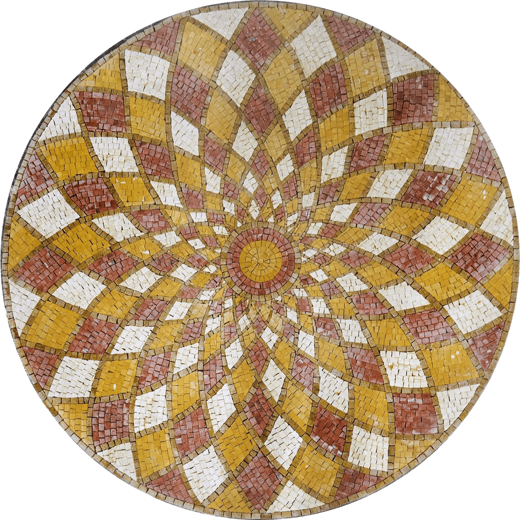 Medaglione in marmo artigianale - Falak Gold Mosaic