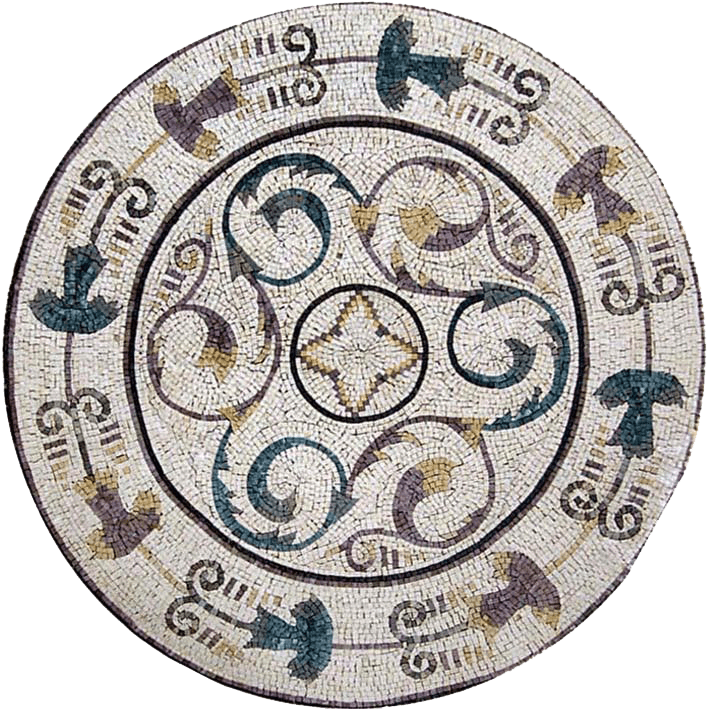 Botanical Art Mosaic Medallion- Dalia