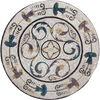 Medalhão de mosaico de arte botânica - Dalia