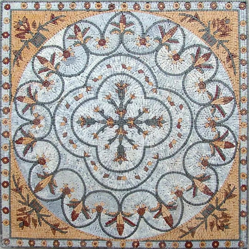 Botanische Mosaikplatte - Hadi Grey