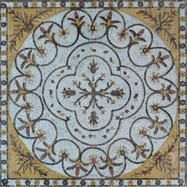 Botanical Mosaic Wall Art & Floor Inlay - Mesh Backing