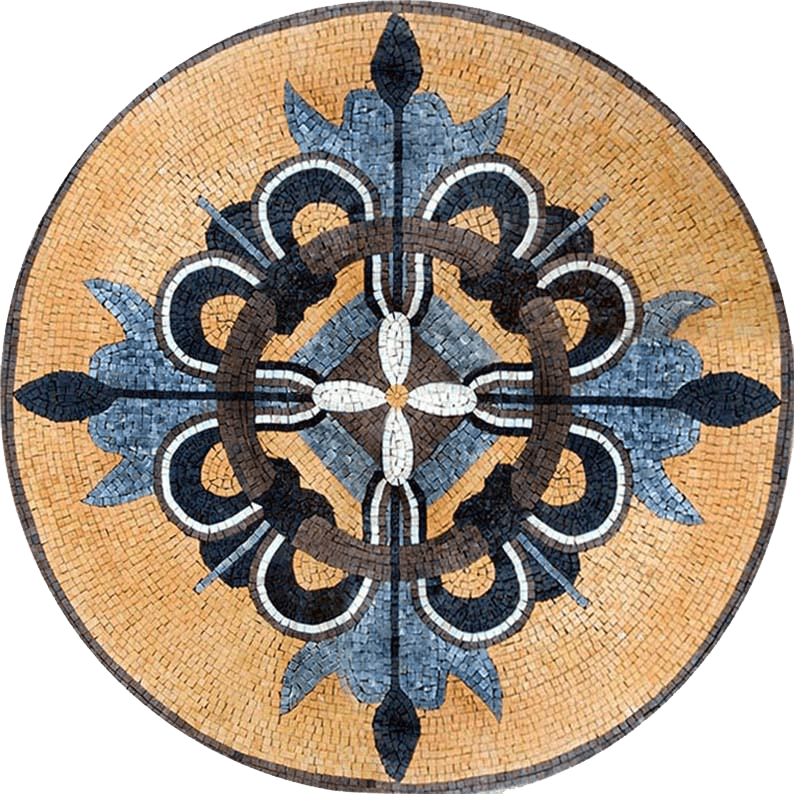 Médaillon en pierre botanique - Davia Mosaic