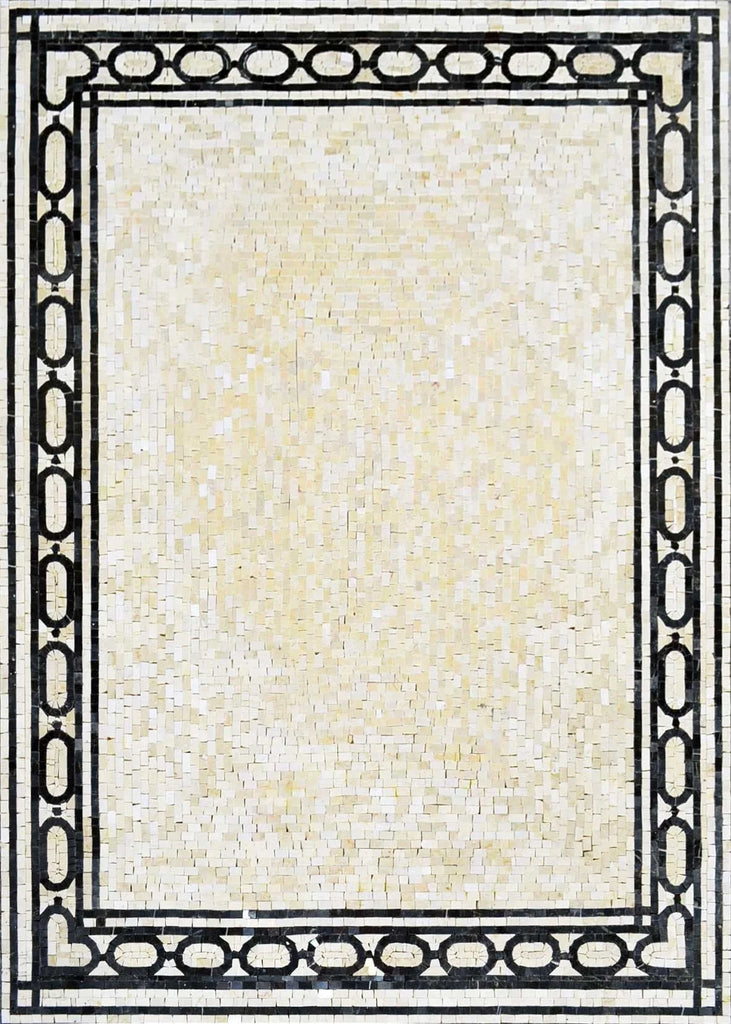 Design de carpete com arte em mosaico de borda