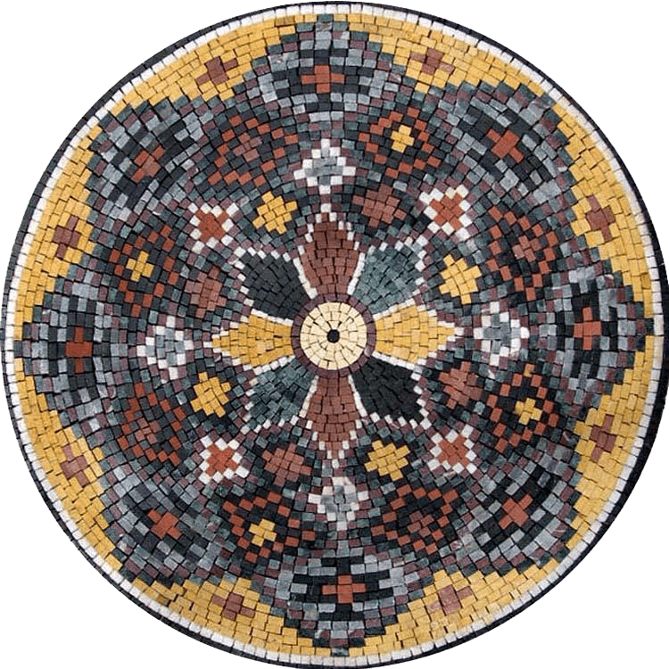Mosaico de flores de mármol colorido - Rawda