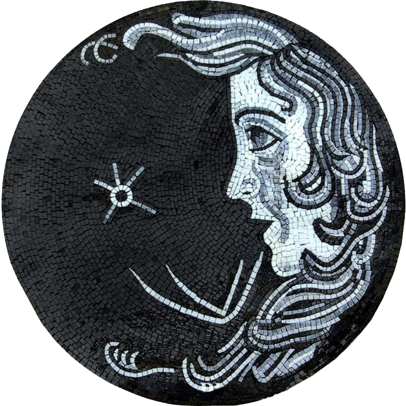 Sognatore cosmico - Medaglione mosaico celeste