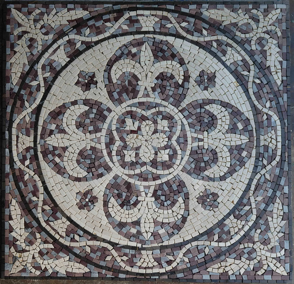 Мраморная мозаика Флер де Лис - Лила II