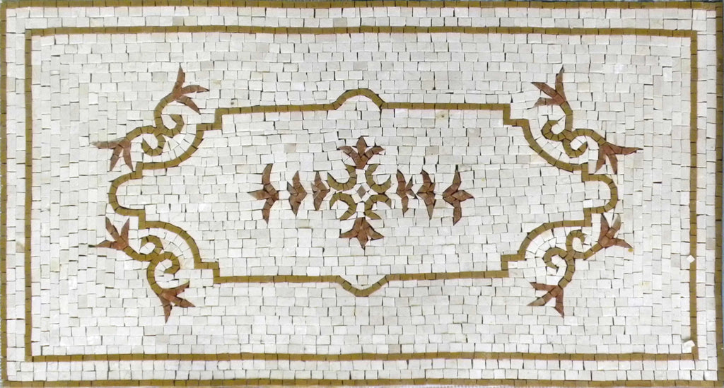 Mosaico de piso floral com design clássico