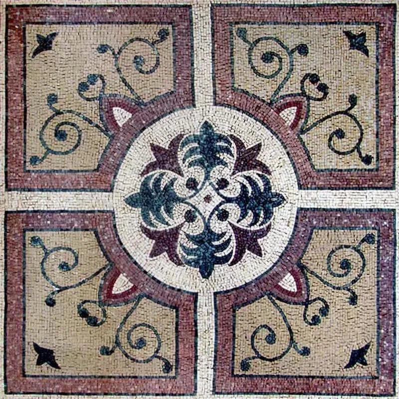 Mosaico de Mármore Floral - Vinia Cruzada