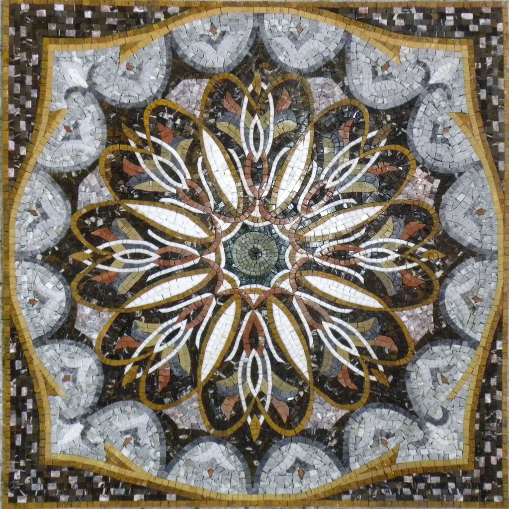 Mosaico de mármol floral