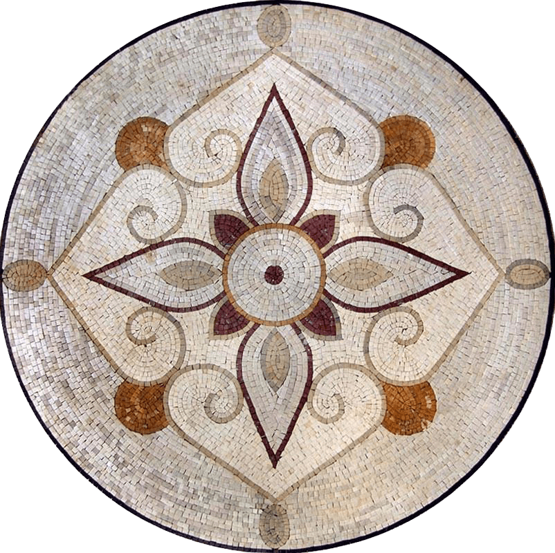 Arte Medallón Floral - Mosaico Gadina