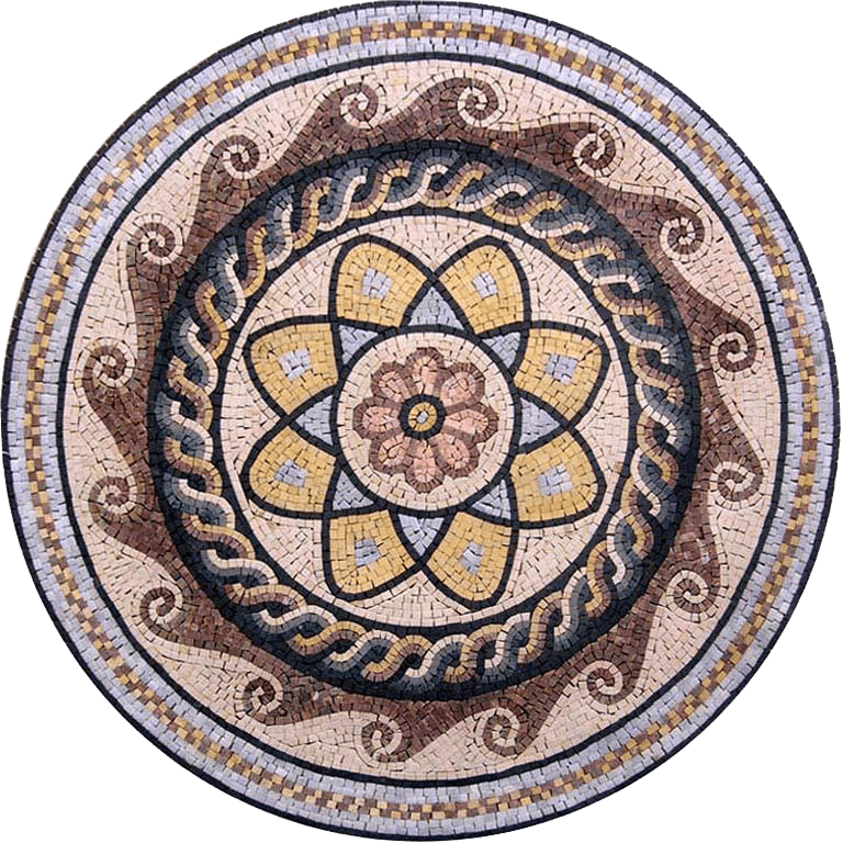Mosaïque Médaillon Floral - Herita
