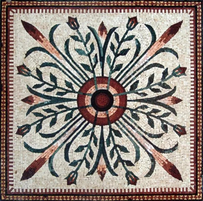 Pannello artistico mosaico floreale - Camille