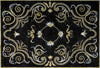 Alfombra Mosaico Floral - Maia Negro