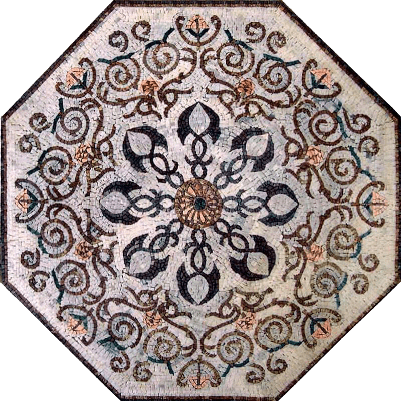 Mosaico Octógono Floral - Juda