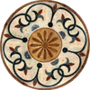 Medalhão de arte em mosaico de flores - Chanua