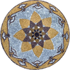 Medalhão de arte em mosaico de flores - Farah