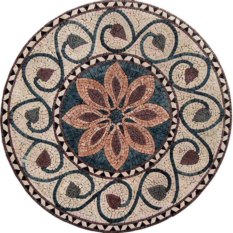 Medalhão Mosaico de Flores - Fiore