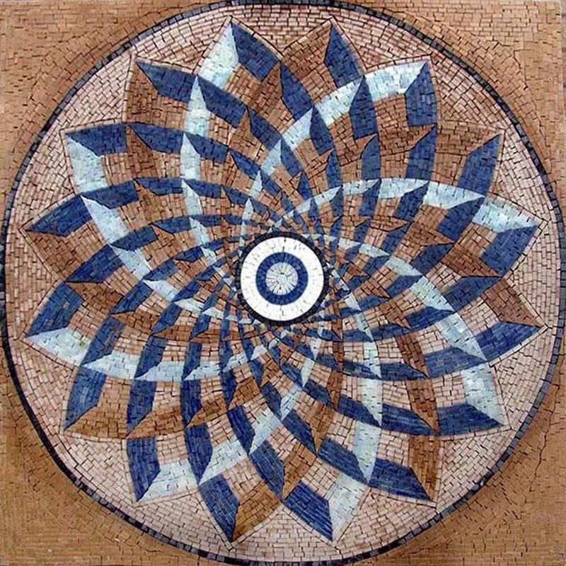 Geometrico Fiore Mosaico Quadrato - Ashi