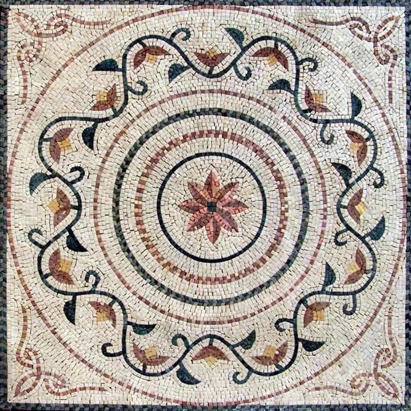 Geometric Botanical Mosaic - Muriel