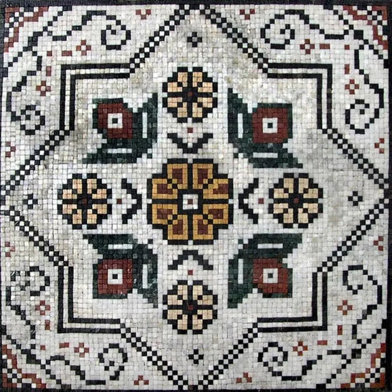 Arte de mosaico floral geométrico - Lena