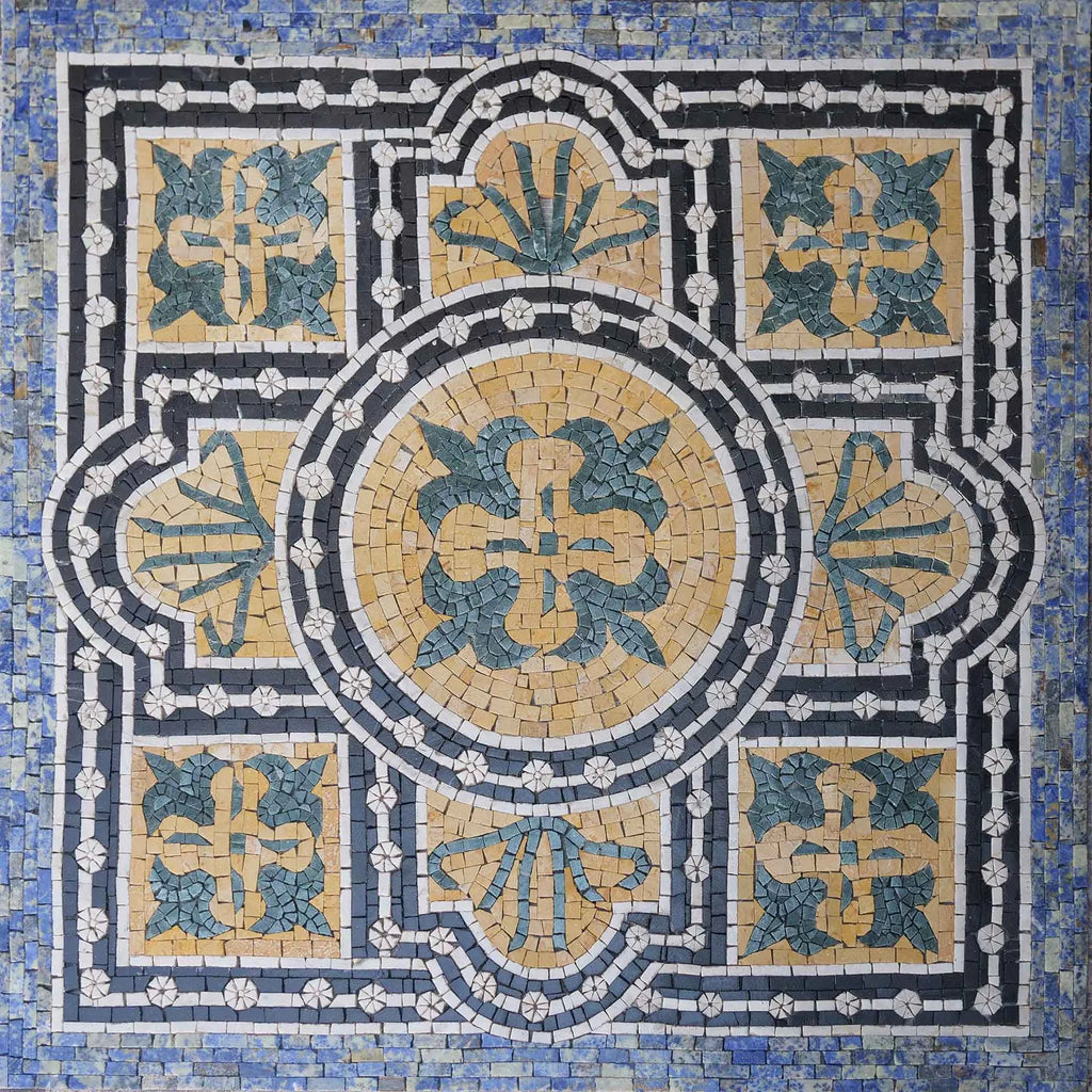 Quadrado Floral Geométrico - Mosaico Cipriano