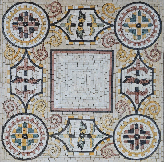Geometric Marble Mosaic Stone Art Tile
